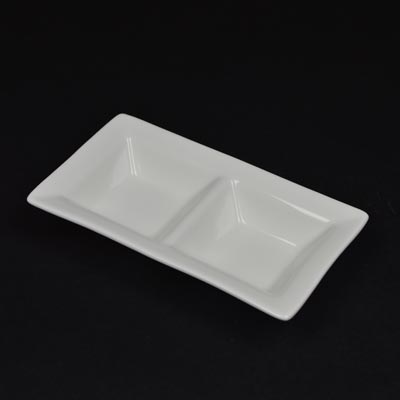 Orion White Divided Dip Dish