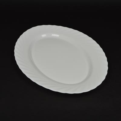 Trianon White 13.75" Oval Serving Plate