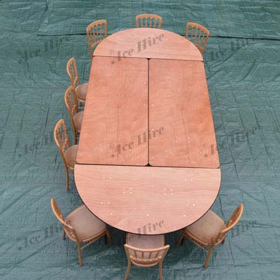 Pair of Wooden Half Round 5ft Table Ends