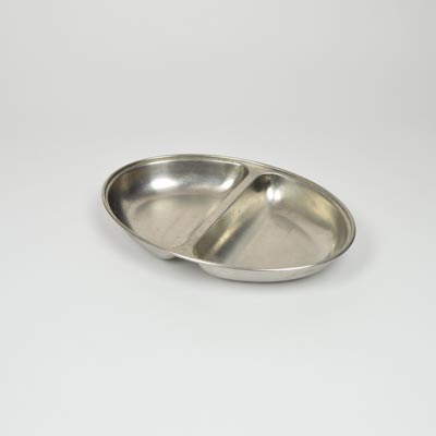 12" Stainless Steel 2 Division Veg Dish